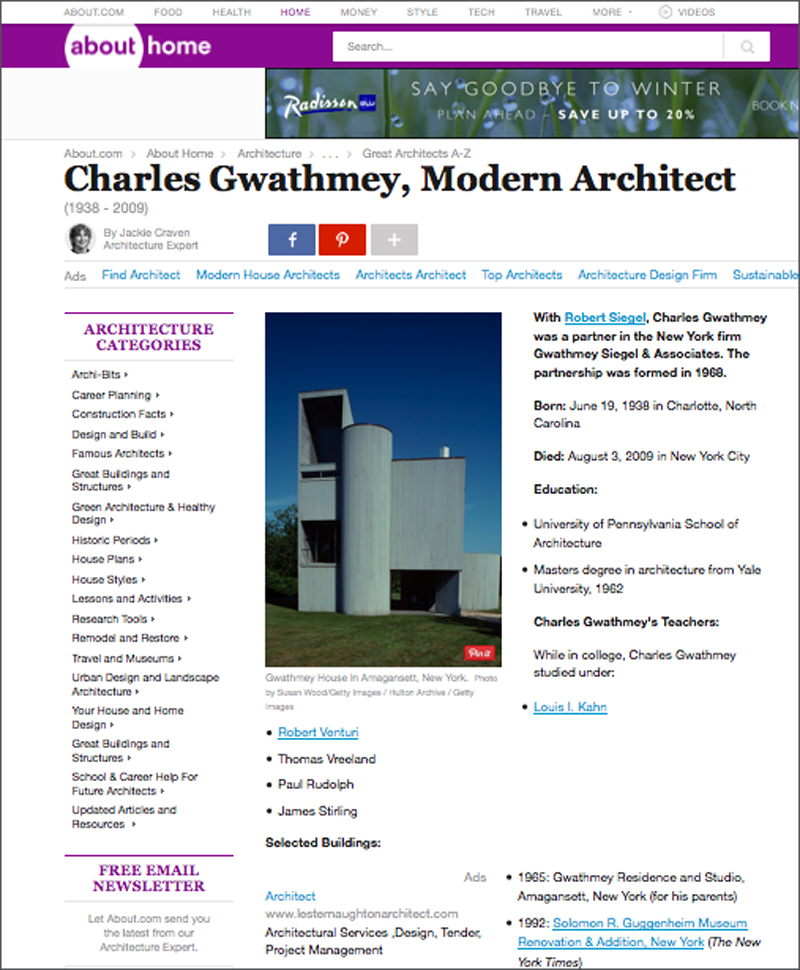 Charles Gwathmey on About.com