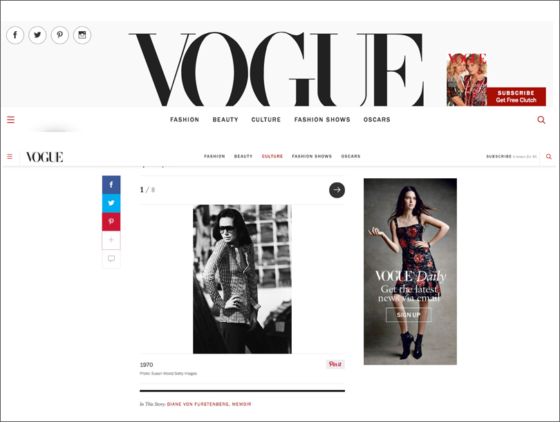Diane Von Furstenberg in Vogue