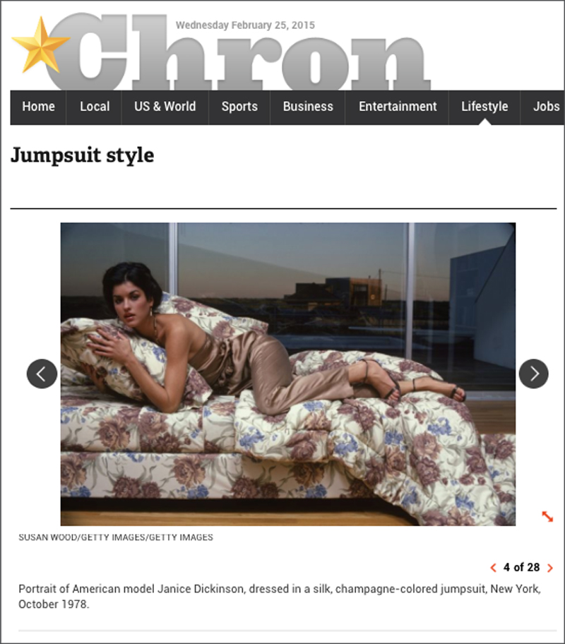 Janice Dickinson in The Houston Chronicle