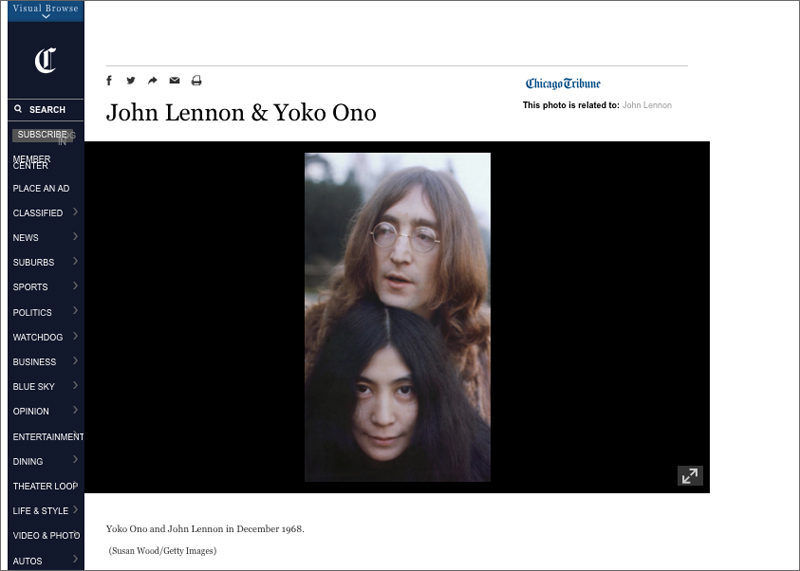 John & Yoko in The Chicago Tribune