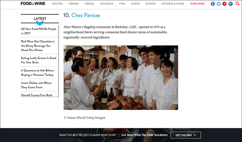 Alice Waters in Food & Wine