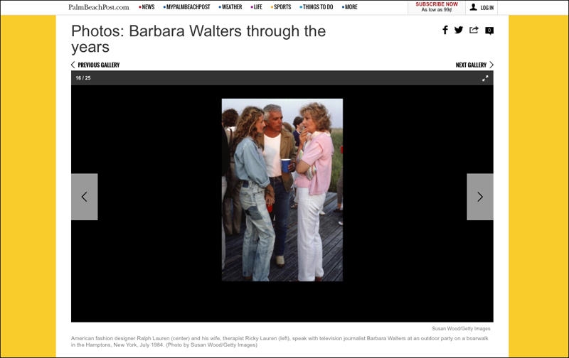 Barbara Walters in The Palm Beach Post
