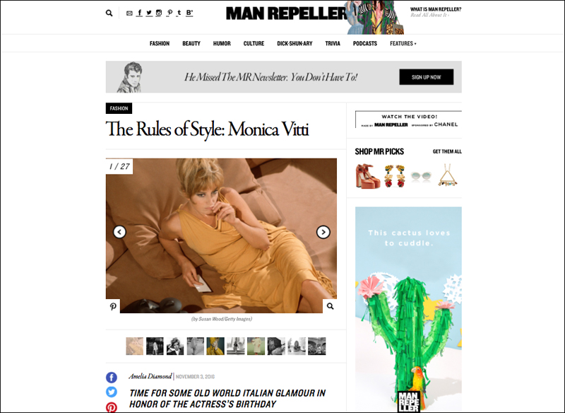 Monica Vitti on Man Repeller
